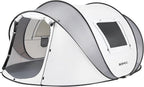 Pop Up Camping Tent, 2/4/6 Person Instant Tent Waterproof PU4500mm, Spacious Ventilated Camping Tent with Front Porch, Quick Setup Lightweight Portable for Outdoor Camping Hiking Beach