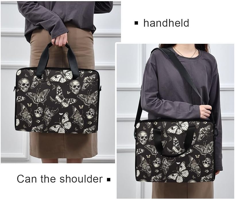 MNSRUU Laptop Bag for 15.6 inch Black Gothic Bats