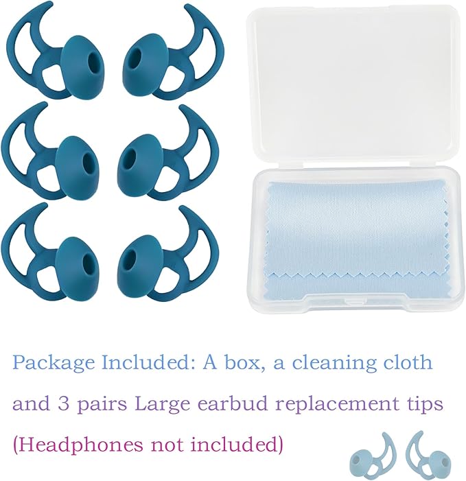Earbud Replacement Tips Earbud Covers Silicone Tips Compatible with Bose Quietcomfort and Sport Headphone Eartips Ear Bud Tips Large 3 Pairs