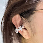 Bow Rhinestone for Clip on Earbuds Open Ear Accessories, Elegant Zirconia Decorative Earphone Accessories, Removable Exquisite DIY Decoration