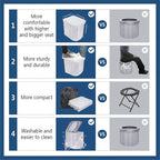 Hapoon Portable Camping Toilet for Adults XL Portable Folding Toilet with Lid,Travel Portable Potty for Adults,Porta Potty Car Toilet, Grey