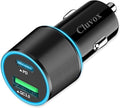 38W USB C Car Charger Adapter, 20W Fast USBC & 18W Rapid QC3.0 Ports, 12V Cigarette Lighter Adapter, Type C Auto Plug Outlet Accessories for iPhone 17 16 15 14, Google Samsung S26, Android Cell Phone