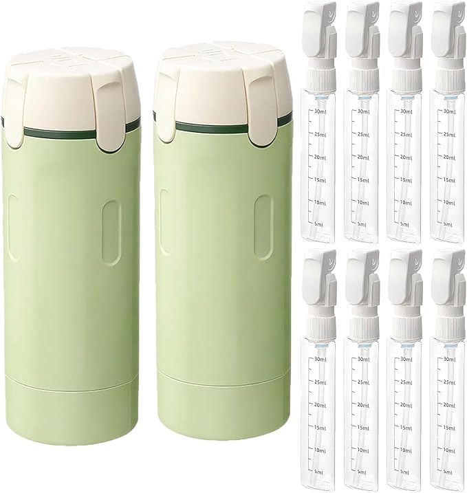 AprYew 4 in 1 Travel Dispenser Bottles Refillable, 4 Pack 30ML Travel Bottles for Toiletries, Travel Size Shampoo and Conditioner Bottles,for Vacation Business Trip (2PC Mix B)