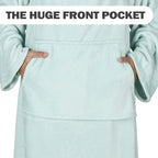 Solaris Travel Wearable Blanket with Sleeves, 2 in 1 Packable Airplane Pillow Blanket for Adult Women Men, Soft Cozy Warm Snuggy Body Blanket for Outdoor Indoor Home Lounge, Aqua