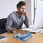 Skycase Electronic Organizer Travel Case - Waterproof Travel Cord Pouches for Organization, Cable Organizer, All-in-One Double Layers Storage Bag for Accessories, Charger, Cable, Blue - Large