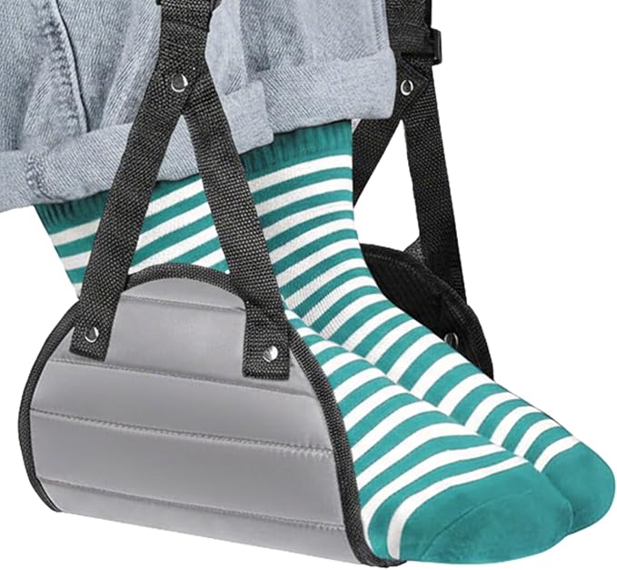 Airplane Foot Hammock, Portable Desk Foot Hammock with Thickened Foam，Portable Foot Hammock for air Travel, Memory Foam Footbed for air Travel