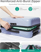BAGSMART Carry On Luggage 22x14x9 Airline Approved, 20 Inch Lightweight Carry On Suitcase, Hard Shell Luggage with Spinner Wheels, 20 Inch Rolling Suitcases, Purple