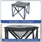 Padded Camping Stool, 18 Inch Oversized Camping Foot Rest, 500lb Outdoor Folding Camp Chair Portable Camping Ottoman for Camping Gardening w/Storage Net, Carry Bag (1, DarkGreen)