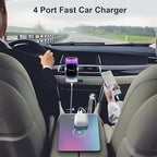 78W 4 Port 12V USB Outlet Car Charger, Super Fast Dual PD3.0 & QC3.0 Multiple USB Port for Car, USB C Cigarette Lighter Replacement 12 Volt Socket Waterproof for Marine Boat Motorcycle RV Golf Cart