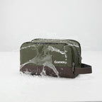 Gonex Travel Toiletry Bag Nylon, Toiletries Kit Shaving Bag Toiletry Organizer Olive & Brown