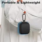 Square Earbud Case Portable EVA Carrying Case Storage Bag Cell Phone Accessories Organizer with Carabiner for Earphone, Earbud, Earpieces, SD Memory Card, Camera Chips, Tech Pouch, Blue1