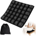 Seat Cushion, Office Chair Cushion with Storage Bag, Travel Seat Cushion for Airplane, Press Type Air Inflatable Airplane Seat Cushions for Plane, Car, Office (Single-Sided Black, Square)