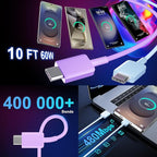 USB C Android Charger Fast Charging Cord, Super Fast Phone Chargers 6.6FT C to C Type Cable with 25W USBC Wall Block for Samsung Galaxy S26 S25 S24 Ultra Plus/S23/S22/S21/S20/Note 20/10, Purple+Blue