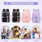 MOONBABY Girls Backpack, Kids Backpack for Girls, School bag for Primary Elementary Teenage, Middle School Students Bookbag