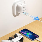 6 in 1 European Travel Plug Adapter,220v to 110v Voltage Converter,US to Europe Travel Adapter,20W PD USB-C Power Adapter, 2 USB A+ 2 Type C,Max 1400w for Hairdryer/traightener/Curling Iron