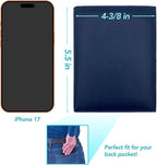 Blue RFID Genuine Leather Passport Wallet