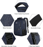 MATEIN 17 Inch Laptop Backpack, Large Work Backpack Travel Carry On TSA Approved with Trolley Sleeve, College Computer Bag with Anti Theft Pocket, Water Resistant Commute Daypack for Men, Dark Blue