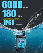 Beviliu Portable Shower for Camping, 6000mAh Rechargeable Camping Shower with Digital Power & Temperature Display, Portable Shower for Camping, Beach, Outdoor Travelling, Hiking, Pet Cleaning