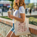 Aesthetic Canvas Tote Bag, Cute Reusable Bags for Women with Inner Pocket