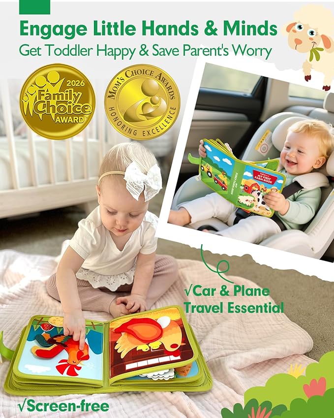 hahaland Busy Book for Toddlers 1-3 - Montessori Toys Busy Board for 1 Year Old Boy Gifts Girl Toys Educational Learning Quiet Activity Books Gifts Toddler Travel Toys for One Year Old Birthday Gift