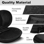 Oval Earbud Case Portable EVA Carrying Case Storage Bag Cell Phone Accessories Organizer with Carabiner for Earphone, Earbud, Earpieces, SD Memory Card, Camera Chips, Black1