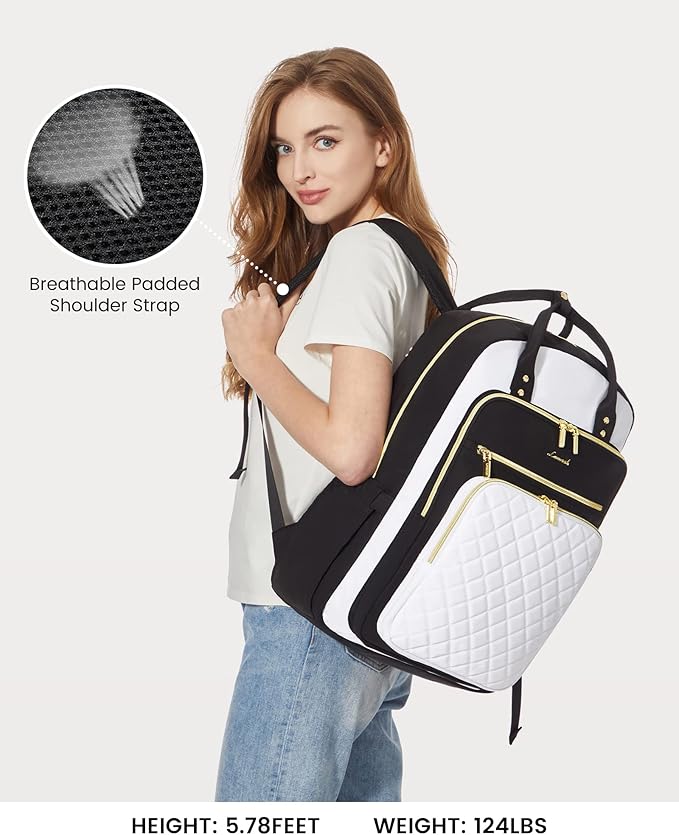 LOVEVOOK Laptop Backpack for Women, Fashion Backpack Purse for Travel with USB Port, Lightweight Casual Daypacks Nurse Teacher Computer Bag for College Work Business, Fit 17" Laptop
