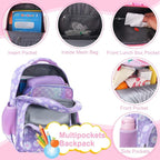 RHCPFOVR Kids Backpack for Girls - Girls Backpack 3-8 Ages Flower for Kids 15 Inch School Bookbag for Kindergarten Elementary School Bookbag for Girl 1st 2nd Grade