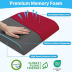 TranquilRelax XLarge Seat Cushion, Memory Foam Cushion for Long Sitting Hours on Office Chair, Home & Car, Non-Slip Chair Pad for Relieving Back & Sciatica & Hip & Coccyx Pain (Red)