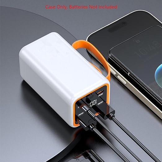 White Digital Display Battery Power Shell Box Charging DIY Power Bank Case Kit for 4x21700 Lithium Battery