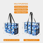 TOPDesign Utility Water Resistant Tote Bag with 13 Pockets, Top Zipper Closure & Thick Bottom Support, for Working Women