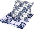 3 in 1 Travel Pillow Blanket Set with Removable Flannel Blanket Throw,Hand Warmer Pockets,Pillow (Color1, 60in*79in)