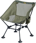 iClimb Ultralight Compact Camping Folding Beach Chair with Anti-Sinking Large Feet and Back Support Webbing (Green- Square Frame)