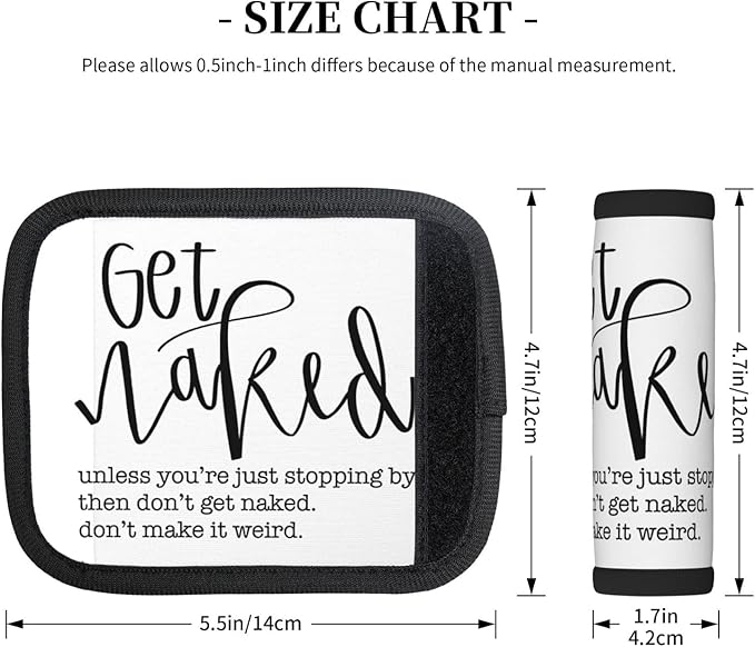 2 Pack Get Naked Plain Bathroom Decor Luggage Handle Wraps Suitcase Tags Identifiers for Travel Accessories