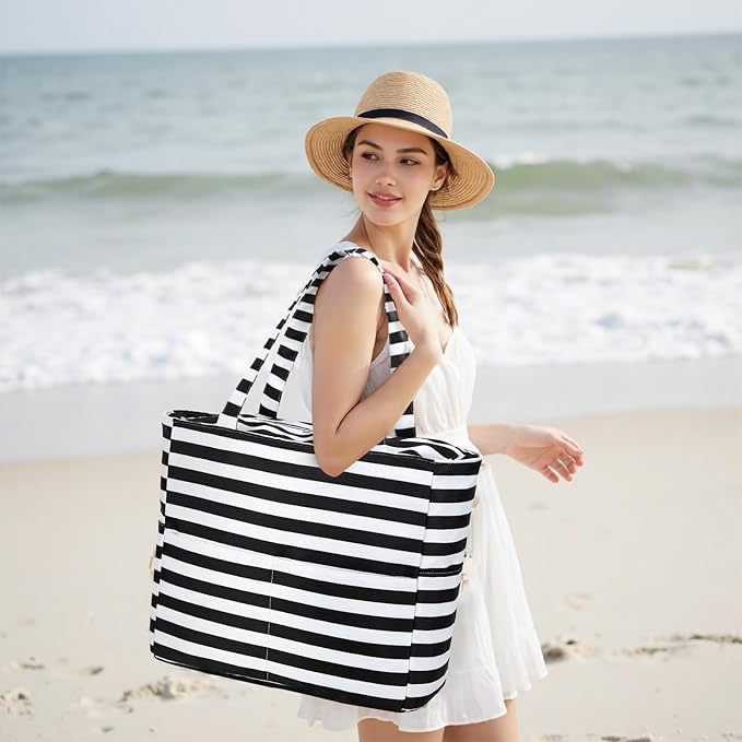 Bluboon Waterproof Beach Tote Pool Bags for Women Ladies Extra Large Carry On Bag With Wet Compartment for Weekender Travel