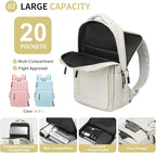 Waterproof Laptop Backpack for Men & Women, Flight Approved Anti-Theft Daypack with 15.6-inch Laptop Sleeve (Beige)