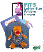 Toddler Luggage for Boys w Dinosaur Toys, Kids Rolling Backpack for Boys, Toddler Suitcase, Gifts for 3 4 5 6 Year Old