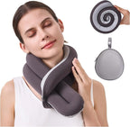 KPNEOL Travel Pillow, Neck Pillow – Ergonomic Memory Foam Pillow for Airplane, Adjustable & Ultra-Lightweight with Dual-Sided Fabric for Flight, Car, and Office Use, Grey