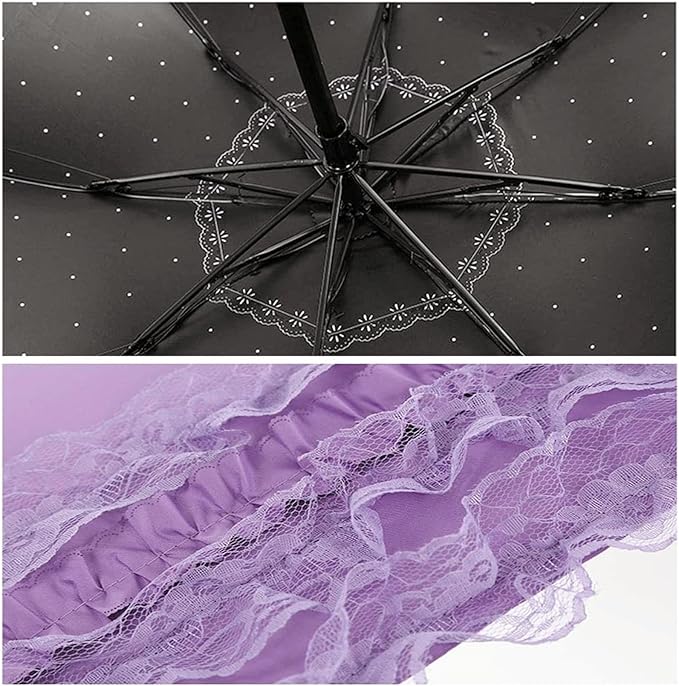 URAWESO Vintage Lace Parasol Gothic Lolita Umbrella UV Sun Protection Witch Cosplay Photoshoot Props Party Decoration