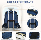 KROSER Laptop Backpack Large Computer Backpack Fits up to 17 Inch Laptop Water-Repellent 40L Travel Backpack Casual Daypack for Business/College/Women/Men-Beige/Haze Blue/Black
