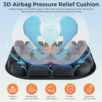 Upgrade Airplane Seat Cushion with No External Air Pump, Inflatable Seat Cushion for Long Flights, Portable Wheelchair Cushions, Adjustable Air Cushion with Non-Skid Bottom Relief Discomfort in Coccyx