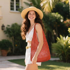 WantGor Crochet Bags, Beach Mesh Tote Bag Womens Shoulder Shopping Handbag Casual Travel Totes Bag Foldable Hobo Bags