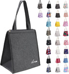 iknoe Insulated Lunch Bag for Women & Adults, 9L Foldable Wide-Open Cooler Bag with Pockets, Leakproof & Portable, for Picnic, Office, Beach(Plain grey)