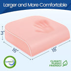 SweetSlubr Seat Cushion for Tailbone Pain Relief, Office Chair Cushion, Memory Foam Large Chair Cushion with Non-Slip Cover for Soft Support at Office Chair, Car Seat, Airplane Pink/Large