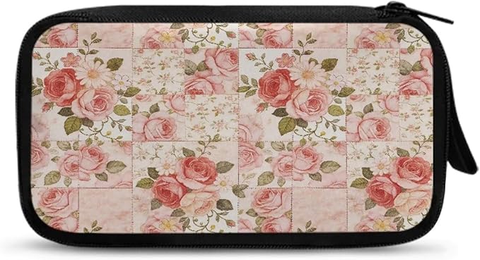 Pink Roses Electronic Organizer Travel Cable Organizer Bag Portable Pouch Electronic Accessories Carry Case for Cable Cord Charger Phone Earphone Tech Pouch