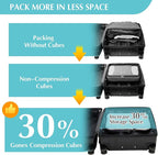 Gonex Compression Packing Cubes, 4pcs Expandable Storage Travel Luggage Bags Organizers (White)