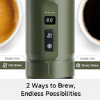 HIBREW H4C Classic - Portable Electric Espresso Machine, USB-C Rechargeable Coffee Maker with Removable Battery, Compatible with Ground Coffee & NS Capsules, Travel & Home(Green)