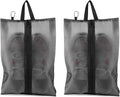 2 Pack Shoe Bags for Travel, Sneaker Bags, Waterproof Travel Shoe Bags with Zipper for Packing, Golf Shoe Dust Bags for Man and Women, Large, Black