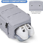 coofay Expandable Backpack For Traveling On Airplane Carry On Backpack Flight Approved Personal Item Travel Backpack For Women Men Airline Approved Gym Bag With Shoe Compartment Travel Weekender Bag