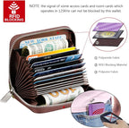 FurArt Zipper Wallet Women, RFID Blocking Credit Card Wallet, Business Card Holder, Compact Size KeyChain Wallet