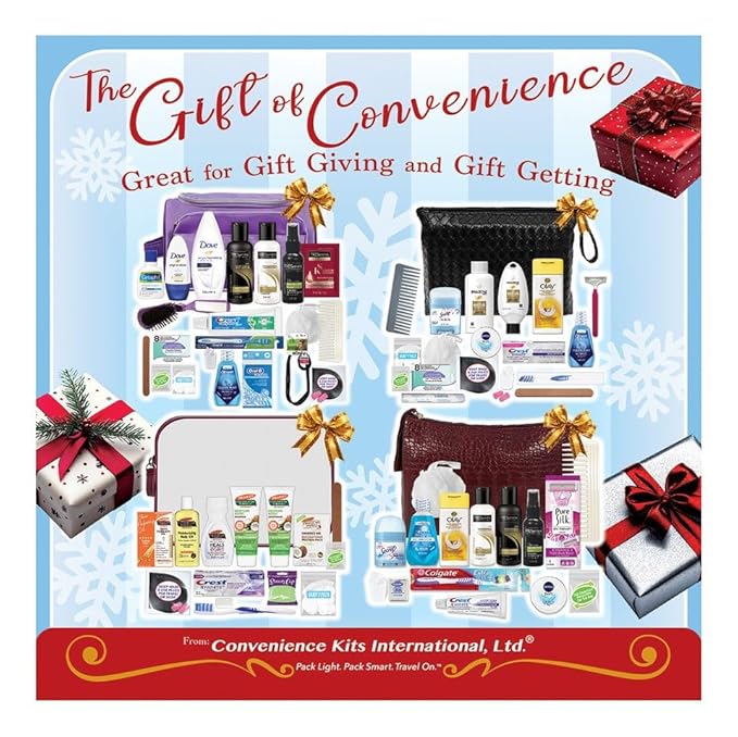 Convenience Kits International Women’s Super Premium 30 PC Travel Kit Featuring: Ensemble of Dove Travel-Size Hair Care and Body Products in Large Toiletry Bag (802) (Green)